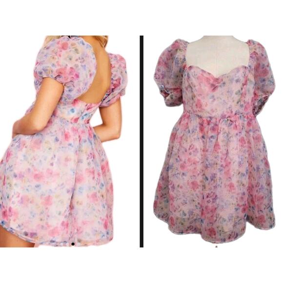 Sugar Thrillz Dolls Kill Fun Filled Fantasy Puff Sleeve Dress Babydoll XXL New - Picture 1 of 9